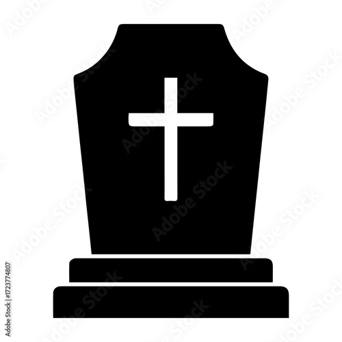 Tombstone with Cross Icon
