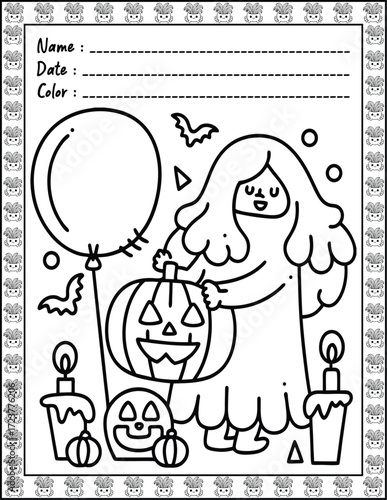 Doodle monsters seamless pattern Bold & Easy Coloring Page with Cute Animals for Adults and Kid. High resolution (300 DPI), Ready to print on standard 8.5x11-(A4) inch paper With (No Bleed)