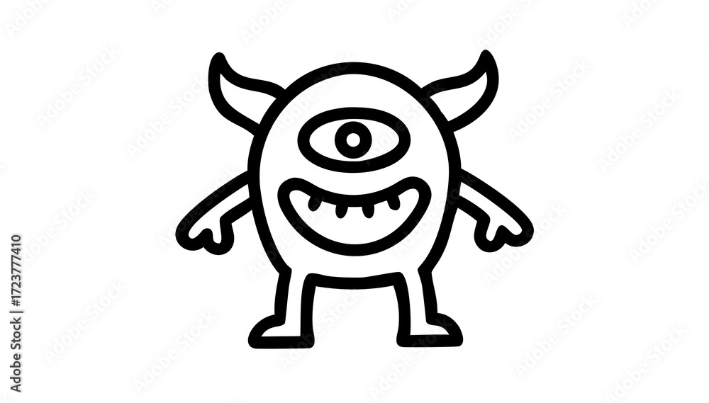 Naklejka premium Icon Vectors Silly Cartoon Monster Mascot Vector