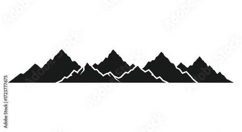 Majestic mountain range silhouette majestic peaks jagged summits outdoor adventure landscape vector