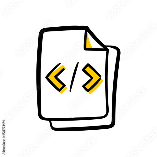 Coding Script Document File Layout Icon For Web And Graphic Design
