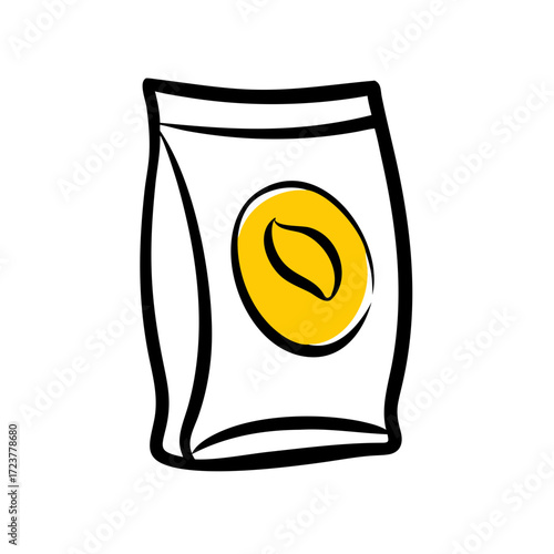 Coffee Bean Package Bag Icon For Web And Graphic Design