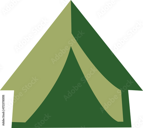 Green eco house icon with a triangle and tree shape design