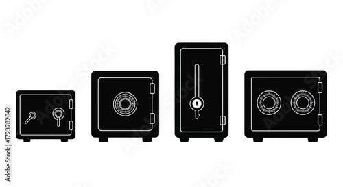 Collection of sleek black kitchen appliances including toaster and food processor isolated on white vector