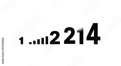 Increasing numeric sequence 1 2 214 suggesting growth progress data analysis statistics vector