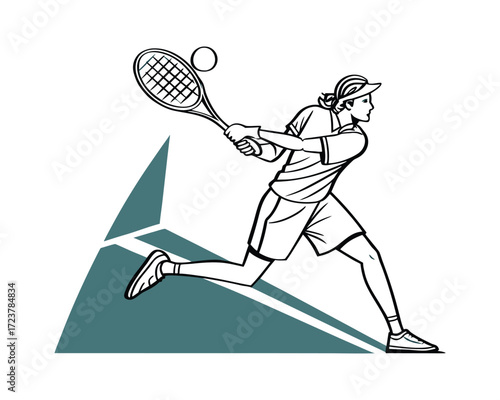 Exciting Rally and Powerful Shots in Competitive Tennis Game