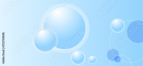 Serene light blue gradient background featuring transparent and opaque circles, creating a minimalist, modern and airy aesthetic for any digital project or design application