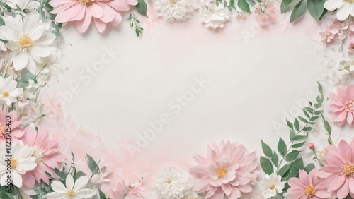 Fototapeta Naklejka Na Ścianę i Meble -  pink flowers frame