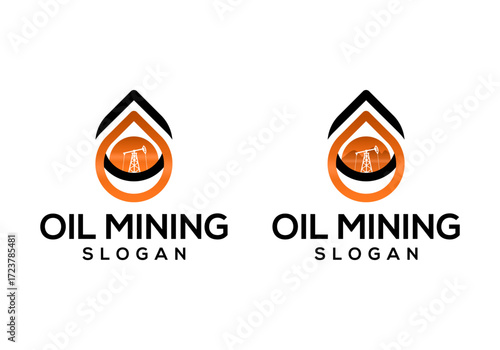 oil mine logo icon vector