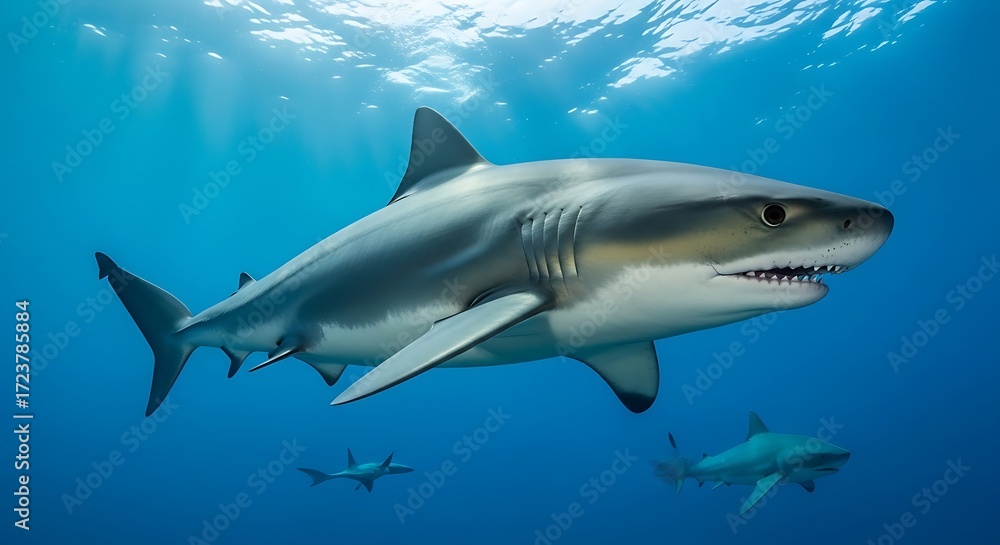 Fototapeta premium Great White Shark Ocean.