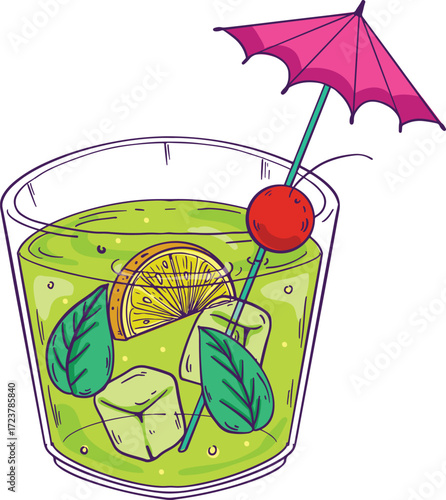 vector illustration of a mocktail