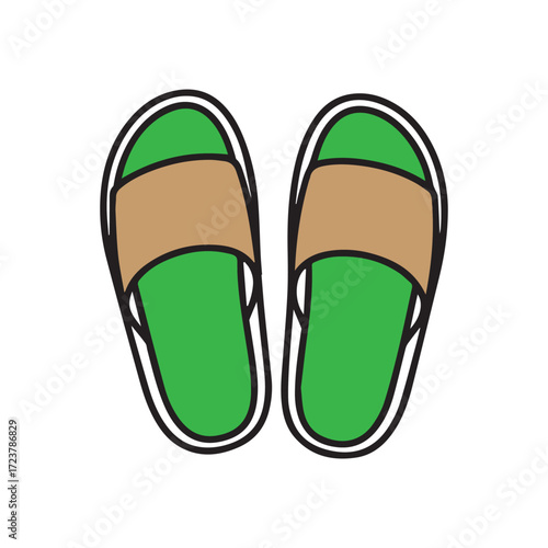 Pair of Slippers or Sandals Line Icon
