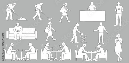 A graphic collection of metric survey leveling rods and rulers, representing the concept of precise measurement and scale