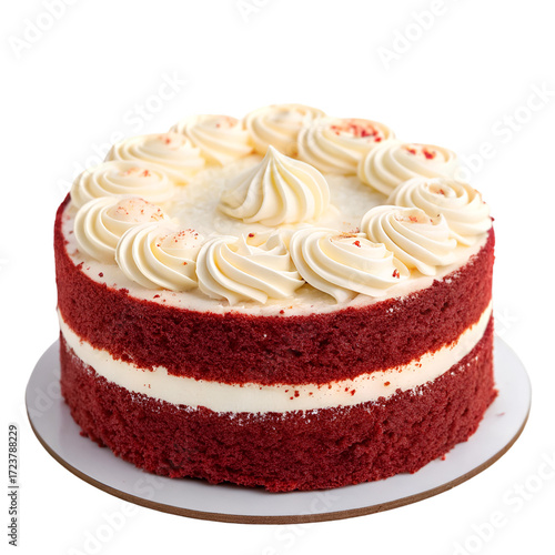 Strawberry meringue cake on a plate