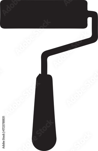 Paint Roller Icon – Painting Tool Silhouette Vector Illustration