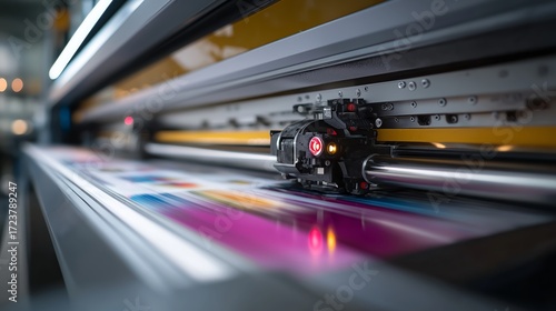 close up printer printing on vinyl sheet