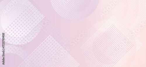 Soft pink background showcasing a modern geometric design with translucent circles, dotted patterns, and diagonal line patterns, creating a minimal, abstract, and visually calming aesthetic