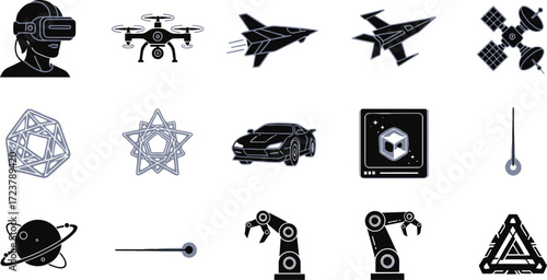 Futuristic Technology Icons Set