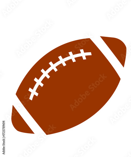 Football clip art design on plain white transparent isolated background for card, shirt, hoodie, sweatshirt, apparel, card, tag, mug, icon, poster or badge, tailgates and touchdowns