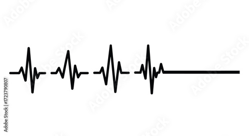 Abstract heartbeat line art ecg waveform medical symbol simple clean design vector