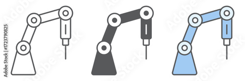 Medical robot line and glyph icon, technology and medicine, surgical robot sign, vector graphics, a linear pattern on a white background, eps 10.