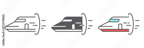 Hyperloop line and glyph icon, technology and transport, future train sign, vector graphics, a linear pattern on a white background, eps 10.