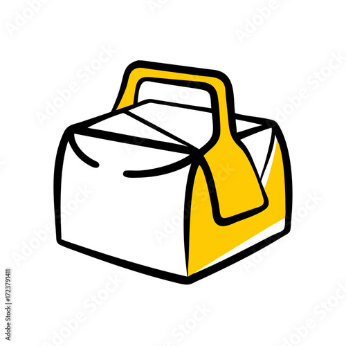 Packaging Box With Handle Icon For Web And Graphic Design