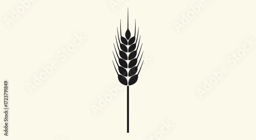 Simple Wheat Ear Silhouette Icon