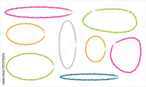 Colorful Hand Drawn Circles – Scribble Round Frames Set