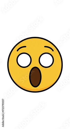 Shocked emoji face expressing surprise and astonishment with wide eyes and open mouth