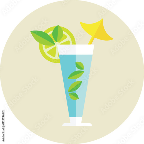 vector illustration of a mocktail
