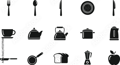 Kitchen and Dining Icons Set