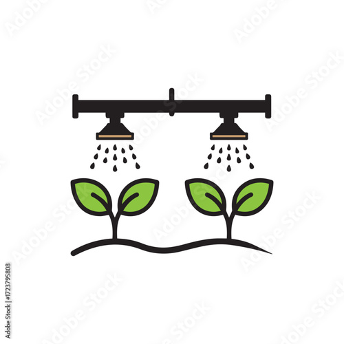 Automated Irrigation System Icon for Smart Agriculture and Farming Technology