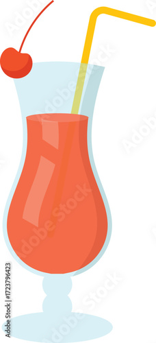 vector illustration of a cherry mocktail
