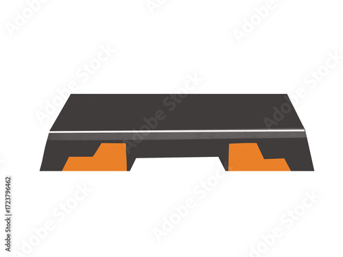 Step platform for Fitness and Aerobics training. Equipment for workout in gym and sport club. Hand drawn illustration isolated on a background. Perfect for gym design, workout posters, sports