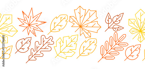 Pattern with autumn leaves. Background with various foliage.