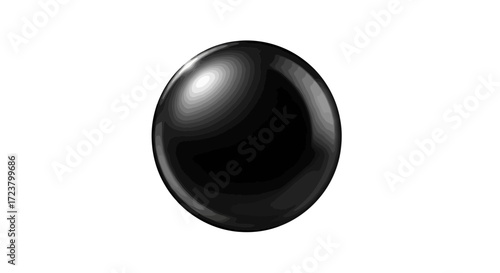 Captivating sphere of deep blackness shimmering with nuanced gradients and light plays