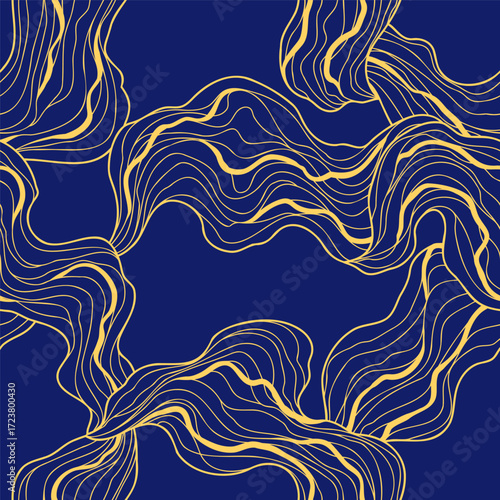 Seamless wave pattern. Abstract background with linear curls.