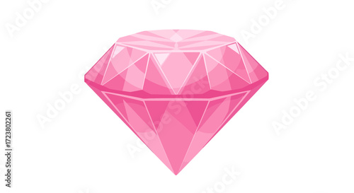 Exquisite pink diamond illustration showcasing facets and brilliance against white