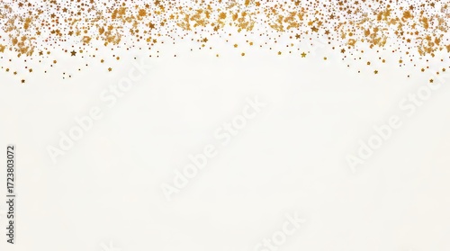Minimal gold confetti border with wide copy space