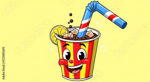 Cartoon drink character.