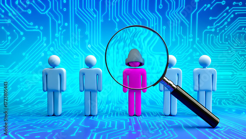 A diverse team of 3D men stands together in a circular group, with one leader holding a red heart, symbolizing community and shared success	