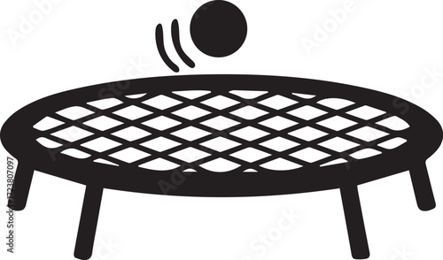 Spikeball Game Icon - Outdoor Net Sport with Bouncing Ball