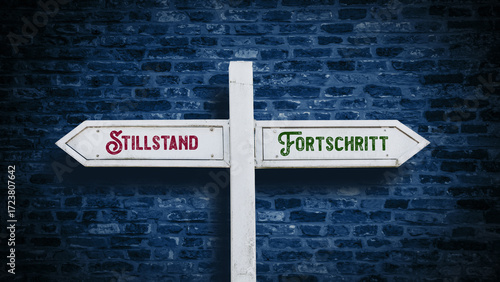Signposts the direct way to Progress versus Standstill