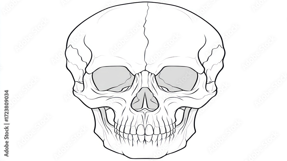 Fototapeta premium Human skull illustration