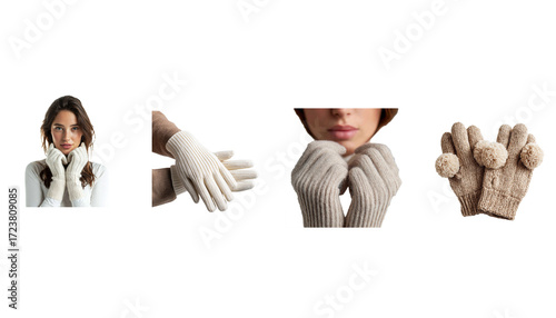 Warm and Stylish Winter Gloves for Women – Ribbed and Pom-Pom Designs for Cold Weather