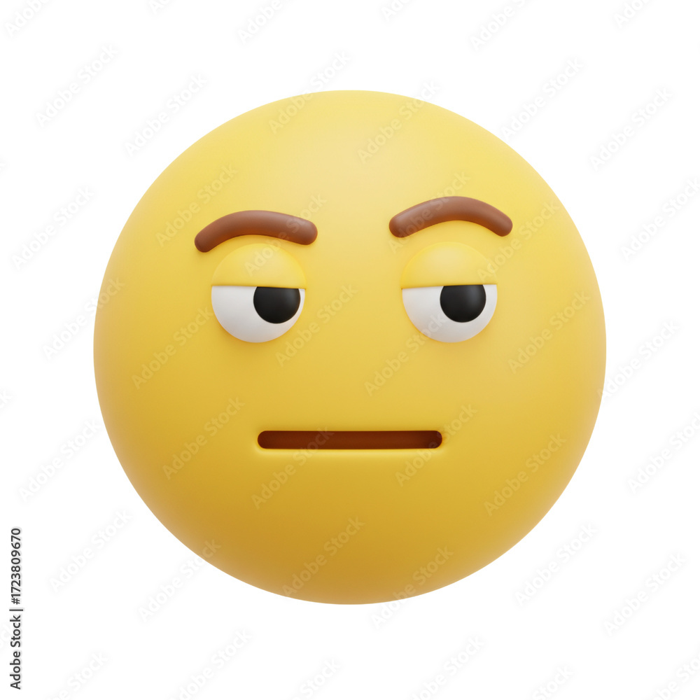 Fototapeta premium Face with rolling eyes emoji for annoyance