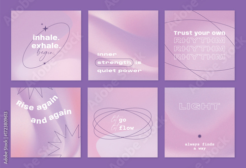 Aura gradient instagram posts collection motivation quotes