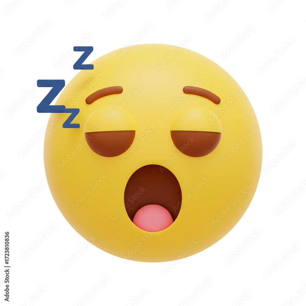Fototapeta premium Sleeping face emoji with Zzz symbol
