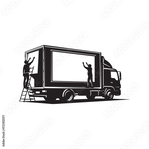 Vehicle Advertising or Branding Service Vector Illustration
